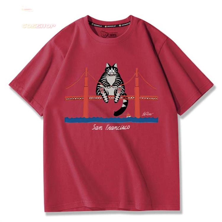 プロジェクト・ヘイル・メアリー 猫柄 Tシャツ 半袖 tシャツ 袖 綿