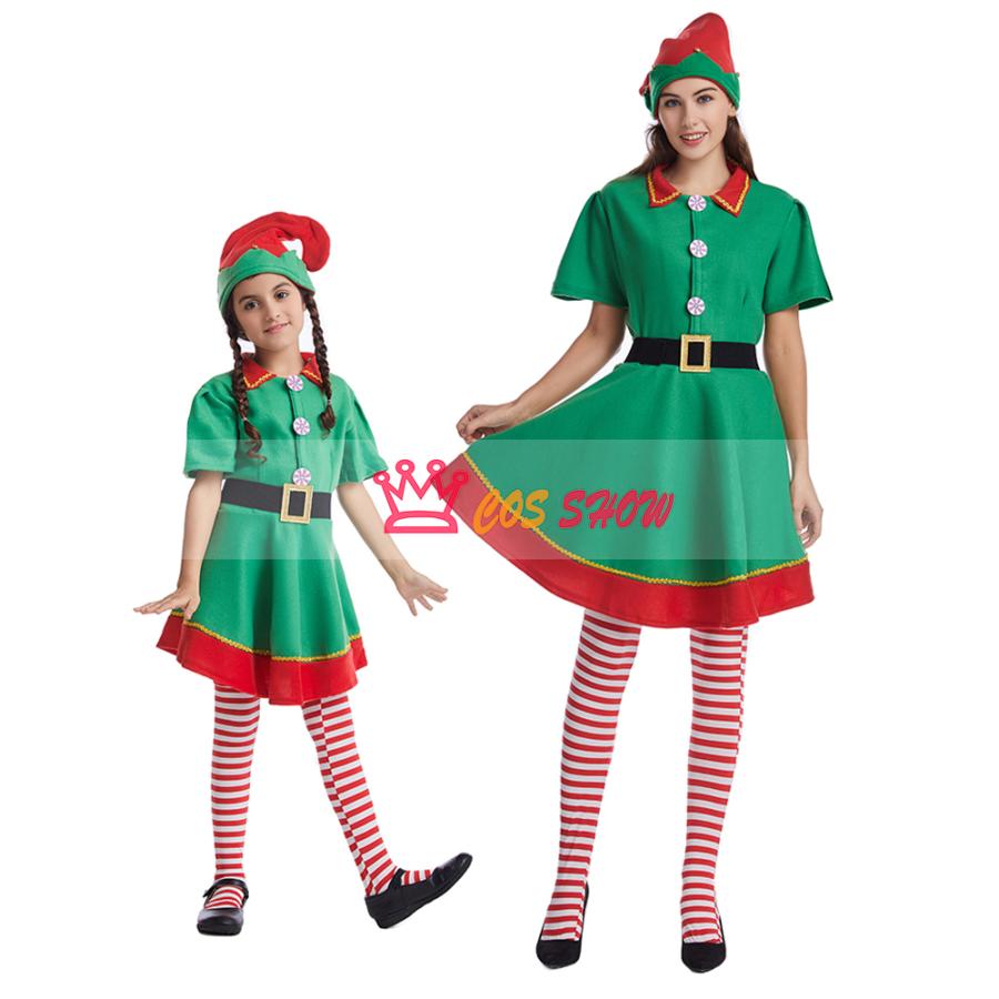 人気ブランドの サンタ コスプレ衣装 緑のエルフ コスチューム 子供用 大人用 グリーンサンタ 帽子付き キッズ 女の子 可愛い プレゼント Cosplay 仮装 イベント ステージ服 キャラクター衣装 サイズ M Www We Job Com