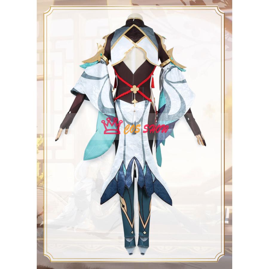 豪華版 原神 げんしん 申鶴 しんかく コスプレ衣装 cosplay仮装 髪飾り＋イヤリング付き ウィッグ 靴 追加可能 イベント ステージ服 舞台 ハロウィン 学園祭の画像