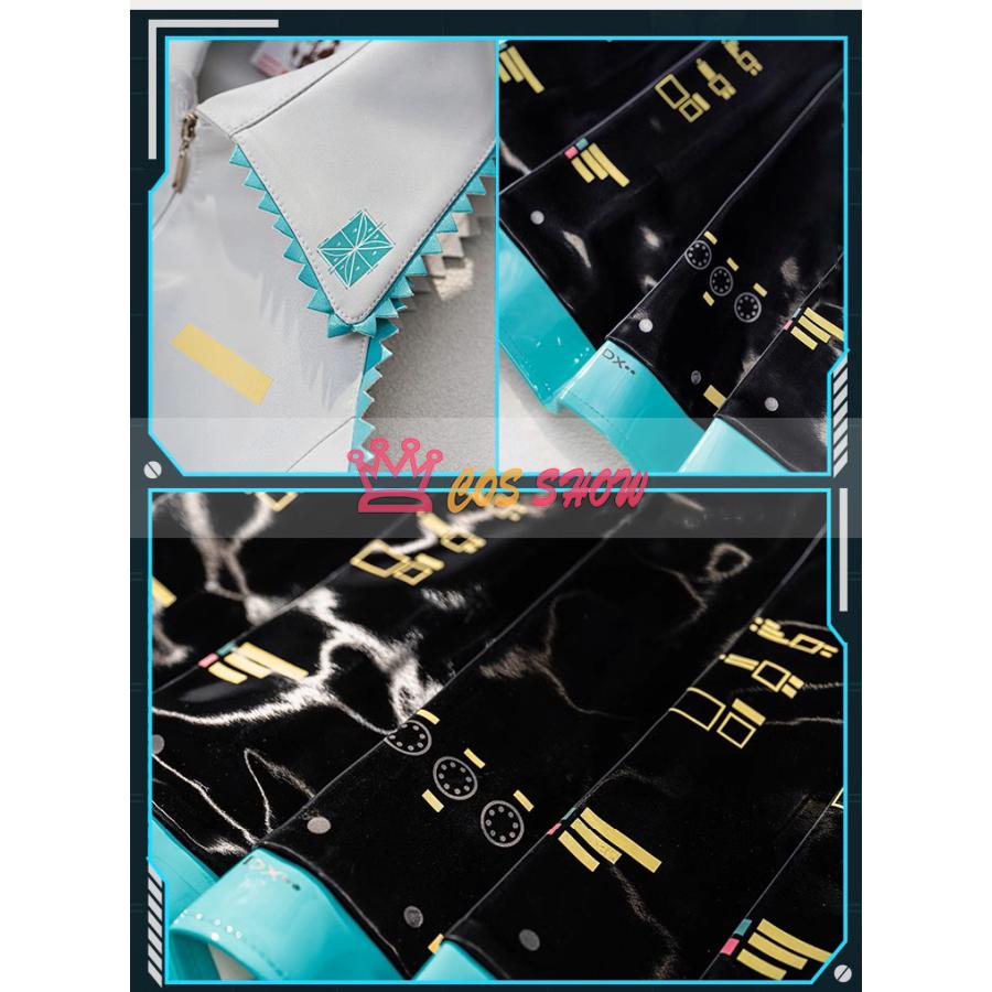 豪華版 ボーカロイド 初音ミク風 コスプレ衣装 cosplay ウィッグ イヤホン追加可能 中国公式許可あり 仮装 イベント クリスマス ステージ 文化祭 お祭りの画像
