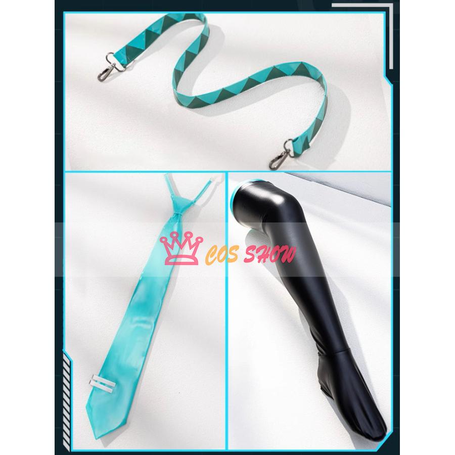 豪華版 ボーカロイド 初音ミク風 コスプレ衣装 cosplay ウィッグ イヤホン追加可能 中国公式許可あり 仮装 イベント クリスマス ステージ 文化祭 お祭りの画像