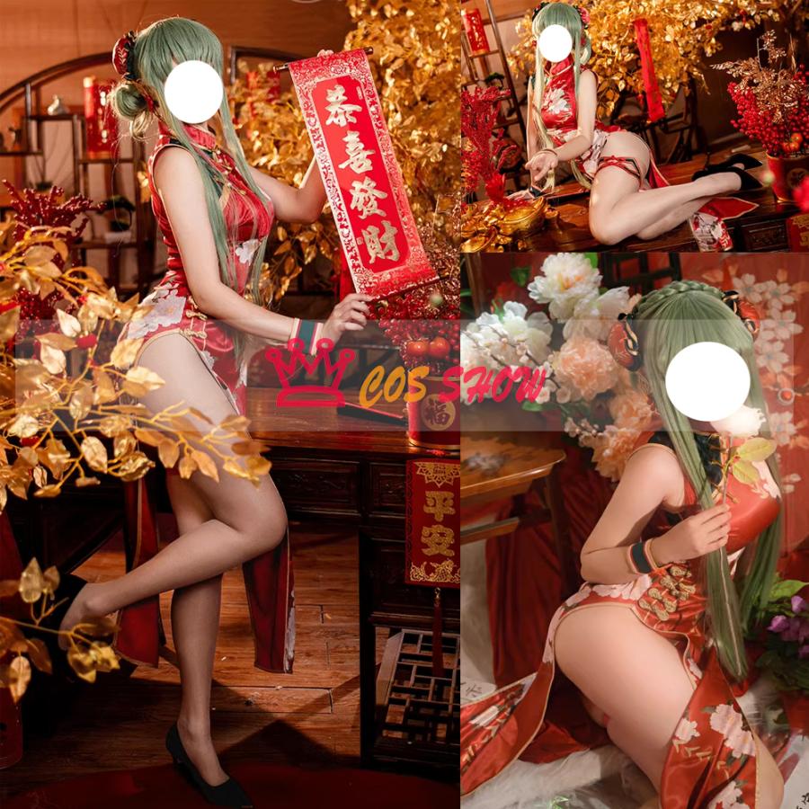 コードギアス 反逆のルルーシュ C.C. シーツー チャイナドレス コスプレ衣装 髪飾り付き cosplay 仮装 イベント クリスマス ハロウィン ステージ 文化祭 学園祭_2
