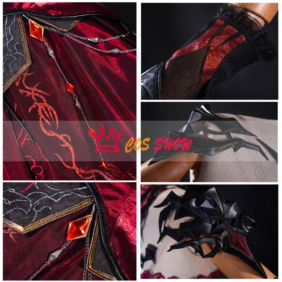 恋と深空 主人公 ヒロイン プレイヤー 深淵の主 深紅の熱情 コスプレ衣装 cosplay 肩甲+首飾り+尾付き 仮装 イベント ステージ服 舞台 ハロウィン クリスマス_3