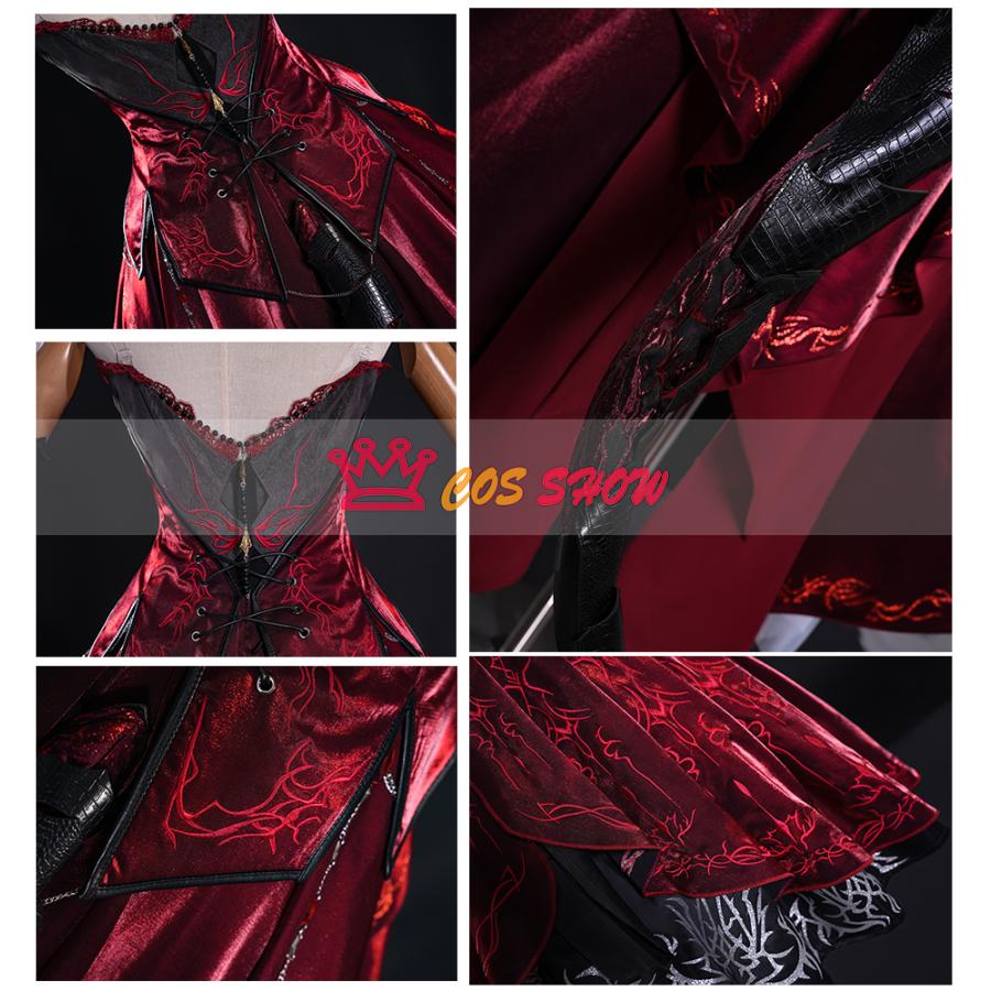 恋と深空 主人公 ヒロイン プレイヤー 深淵の主 深紅の熱情 コスプレ衣装 cosplay 肩甲+首飾り+尾付き 仮装 イベント ステージ服 舞台 ハロウィン クリスマス_5