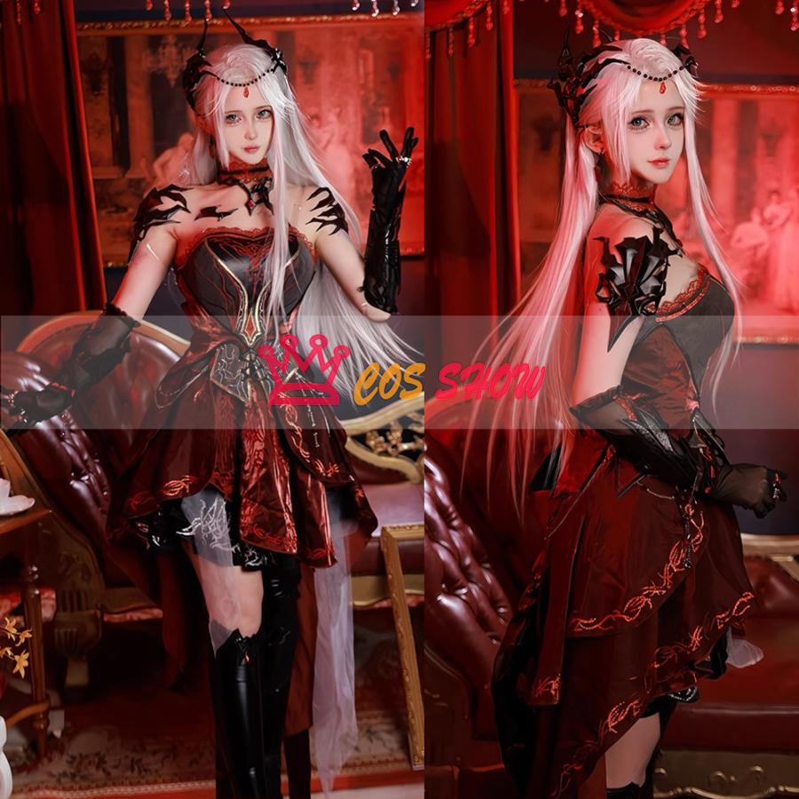 恋と深空 主人公 ヒロイン プレイヤー 深淵の主 深紅の熱情 コスプレ衣装 cosplay 肩甲+首飾り+尾付き 仮装 イベント ステージ服 舞台 ハロウィン クリスマス_9