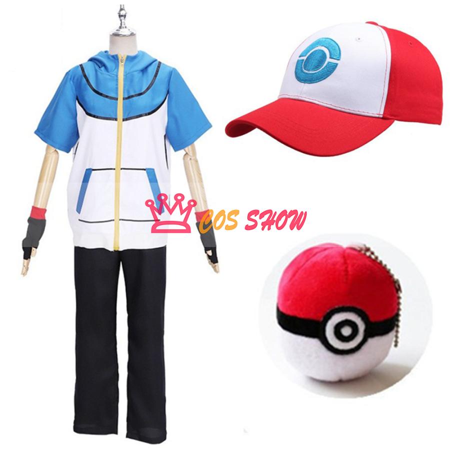 ポケモン風 サトシ コスプレ衣装 キャップ ボール付き 全セット