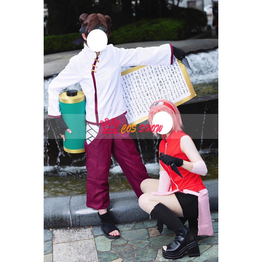 ナルト風cosplay 医療忍者 春野サクラ コスプレ衣装 ウィッグ追加可能
