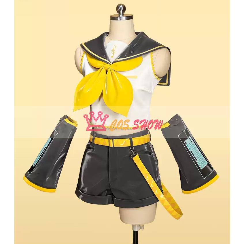 豪華版 ボーカロイド 鏡音リン・レン コスプレ衣装 ACT2 cosplay ウィッグ 発光アームカバー 中国公式許可あり 仮装 イベント クリスマス ステージ 文化祭の画像