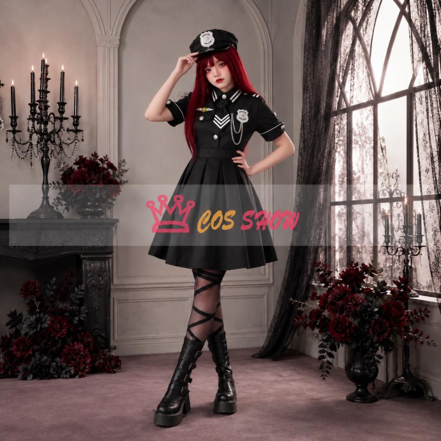 ポリス コスプレ 衣装 レディース 警察官 制服 ワンピース 帽子 セット