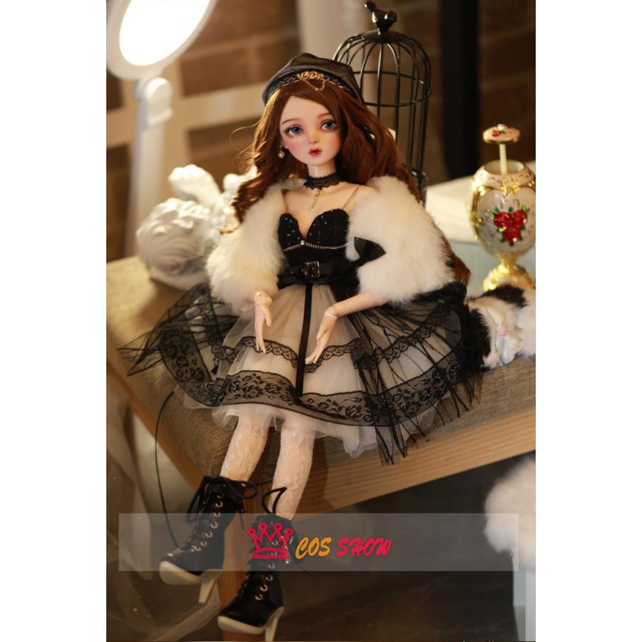 1/3 BJD 球体関節人形 ドール 可動ボディ BJD人形60cm ブラック レース