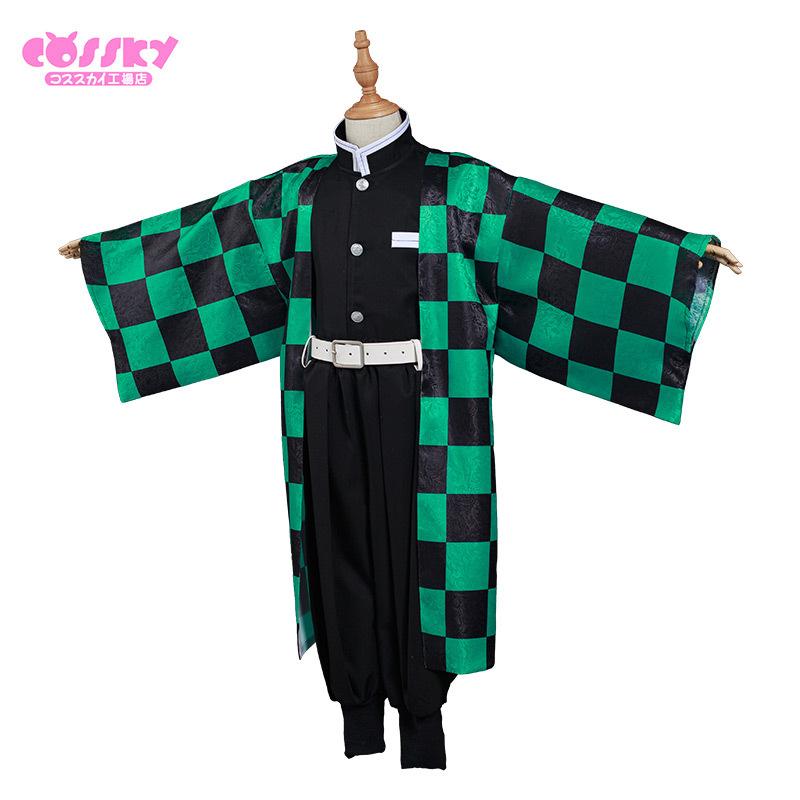 竈門 炭治郎 たんじろう コスプレ 子供用 服 衣装 キッズ 炭治郎 Kids 衣装 着物 コスチューム イベント 学園祭 文化祭 こどもの日 暗めの模様 Cossky 通販 Yahoo ショッピング