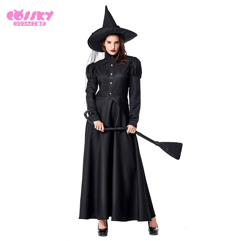 ハロウィン コスプレ 魔女 巫女 コスプレ マジック 黒い ワンピース 仮装 女性用 クラブ 服 衣装 大人用 成人 パーティー コスプレ コスチューム 2809 Cossky 通販 Yahoo ショッピング