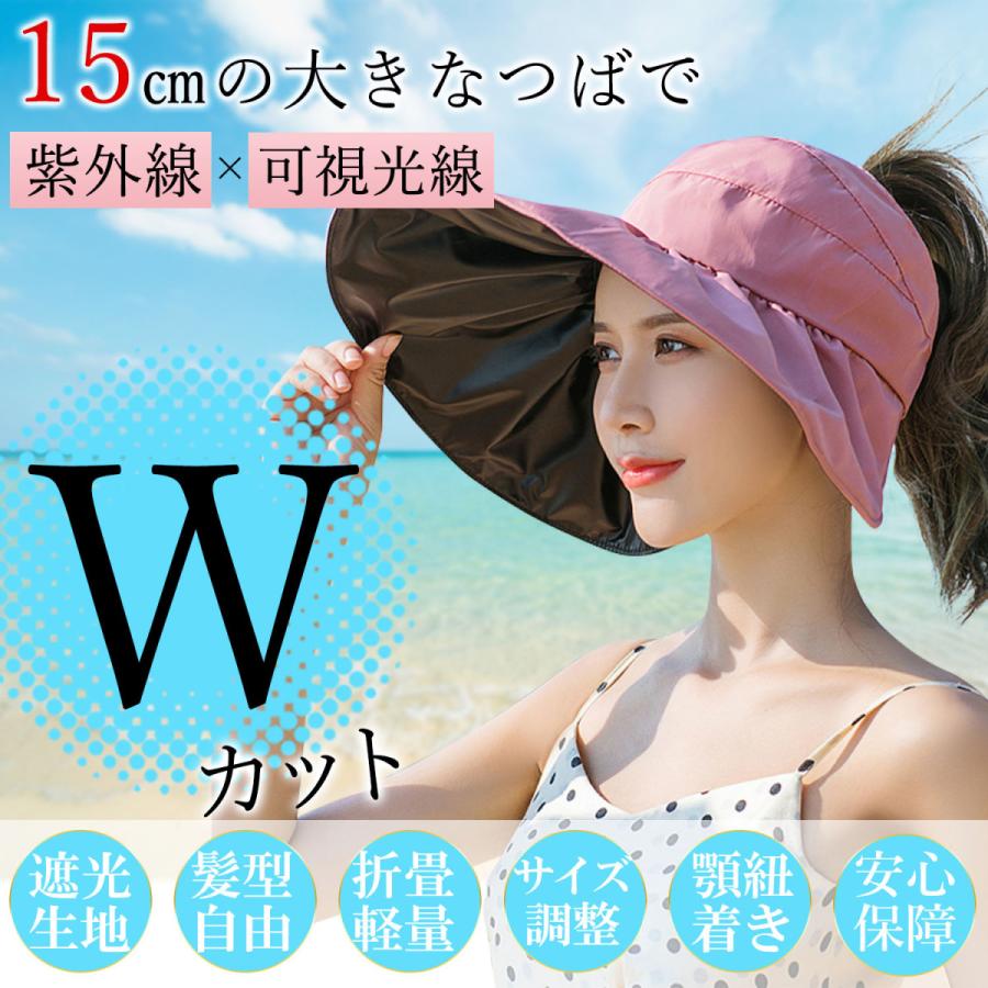 Uvカット帽子 つば広 ポニーテール 小顔効果 バイザー サイズ調節 あご紐 風で飛ばない 紫外線カット レディースハット 折りたたみ Hat01 Onlineshop Jonly 通販 Yahoo ショッピング