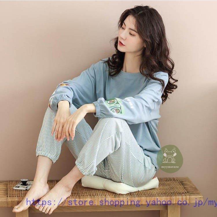 パジャマ 春秋 長袖 パジャマ女 綿 可愛い パジャマ 女性 オシャレ 可愛い 部屋着 女性パジャマ 超高品質で人気の