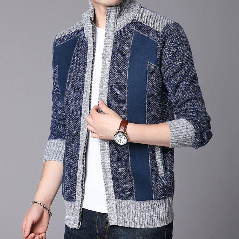 適当な価格 ジャケット ニットジャケット メンズ ジャケット ニット 裏起毛 スタジャン ニットジャケット メンズ ジャケット ニット 裏起毛 スタジャン ジャンパー アウター 立ち襟 配色 代 30代 40代送料無料 Www Threeriversofs Com