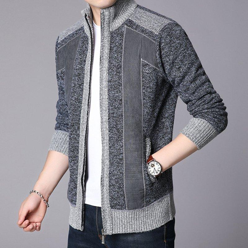 適当な価格 ジャケット ニットジャケット メンズ ジャケット ニット 裏起毛 スタジャン ニットジャケット メンズ ジャケット ニット 裏起毛 スタジャン ジャンパー アウター 立ち襟 配色 代 30代 40代送料無料 Www Threeriversofs Com