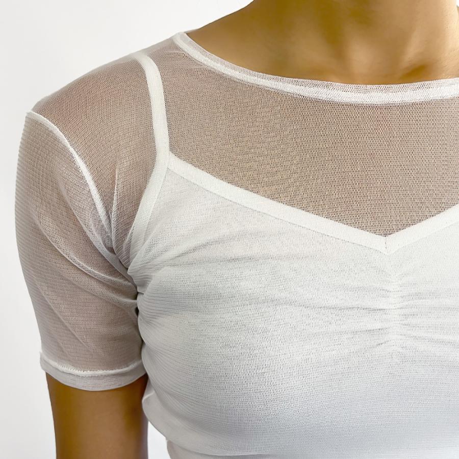 Cop Copine パワーネット 長袖 Tシャツ フランス製 ストレッチ S Cop Copine パワーネット 長袖 Tシャツ フランス製 ストレッチ S