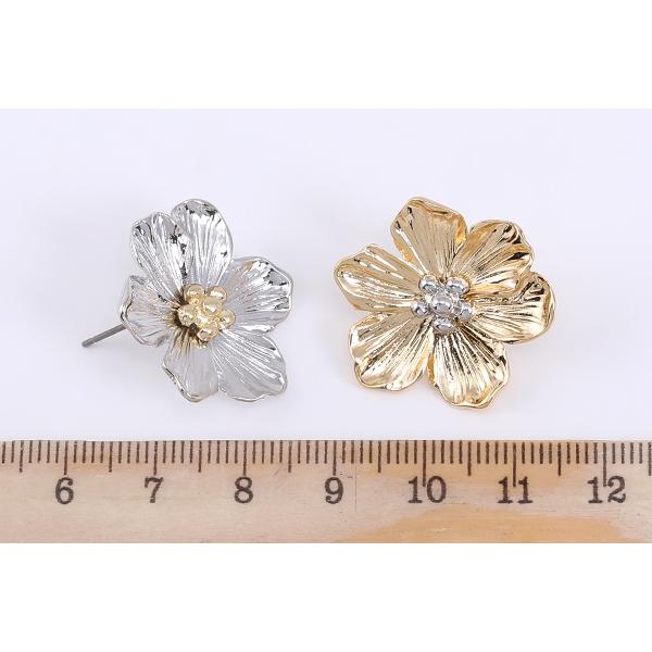 デザインポストピアス 6弁花 21×22mm【4ヶ】｜costumehouse｜05