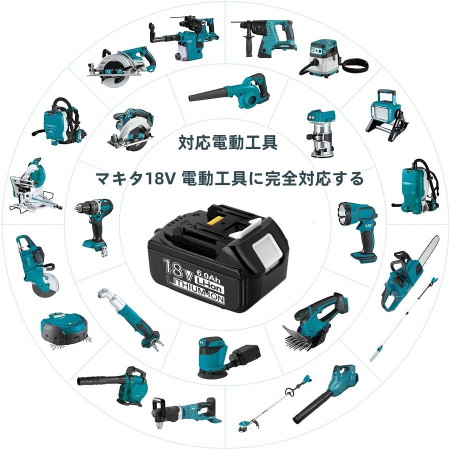 マキタ（makita） 2023最新モデル マキタバッテリー 18V 6.0Ah Makita