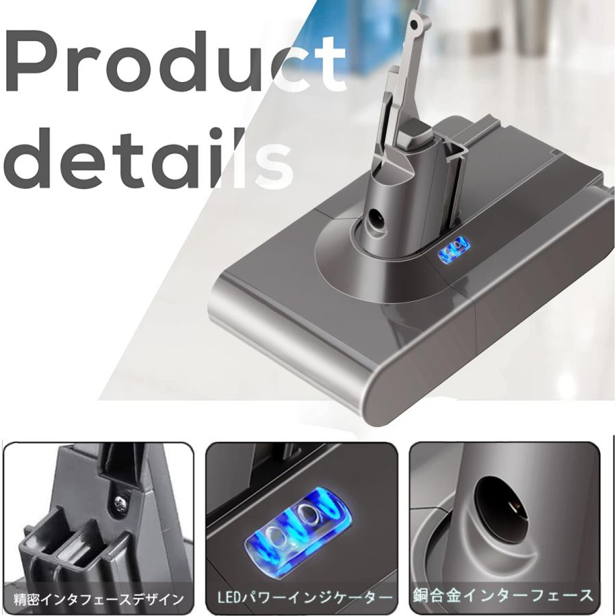 ダイソン バッテリー V8 Dyson SV10 互換 4000mAh Fluffy