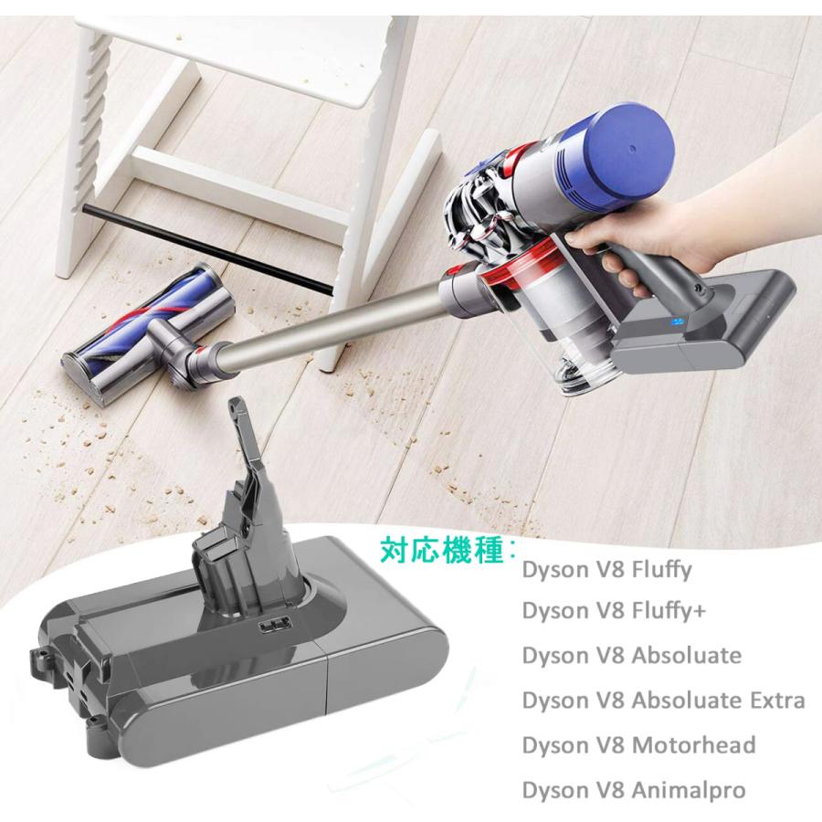 Dyson V8 Fluffy+ 互換バッテリー4,000mAh 動作良好 Amazon.co.jp: Ehomtikk 互換品ダイソンV8バッテリーSV10