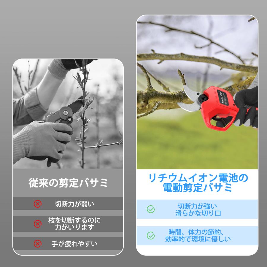在庫処分】電動剪定ばさみ 充電式 剪定鋏 電動ハサミ 最大切断直径30mm