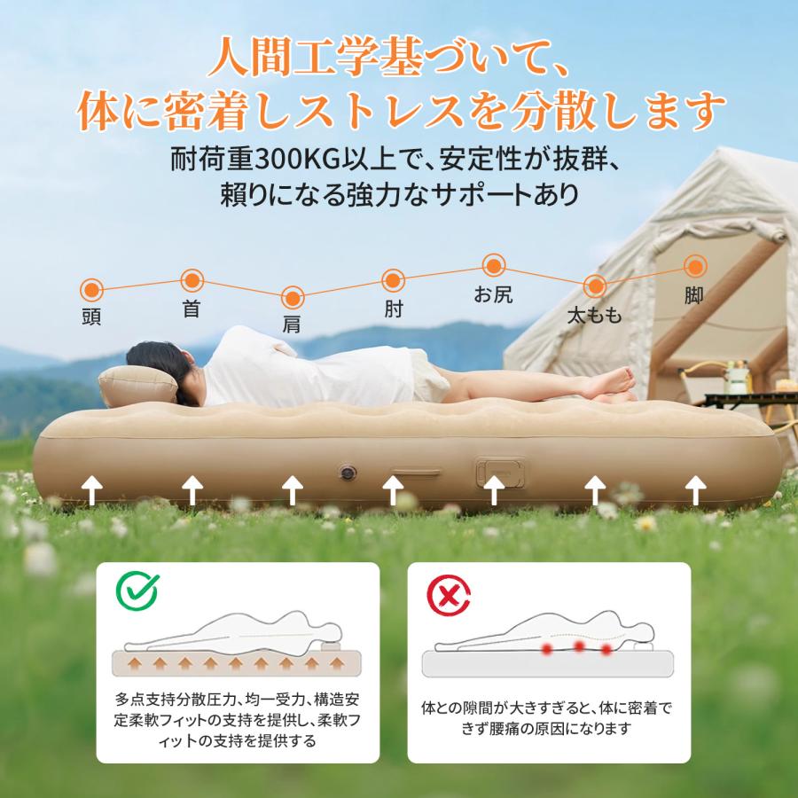 エアーベッド 電動 ダブル 自動膨張 シングル 来客用 エアーマット 