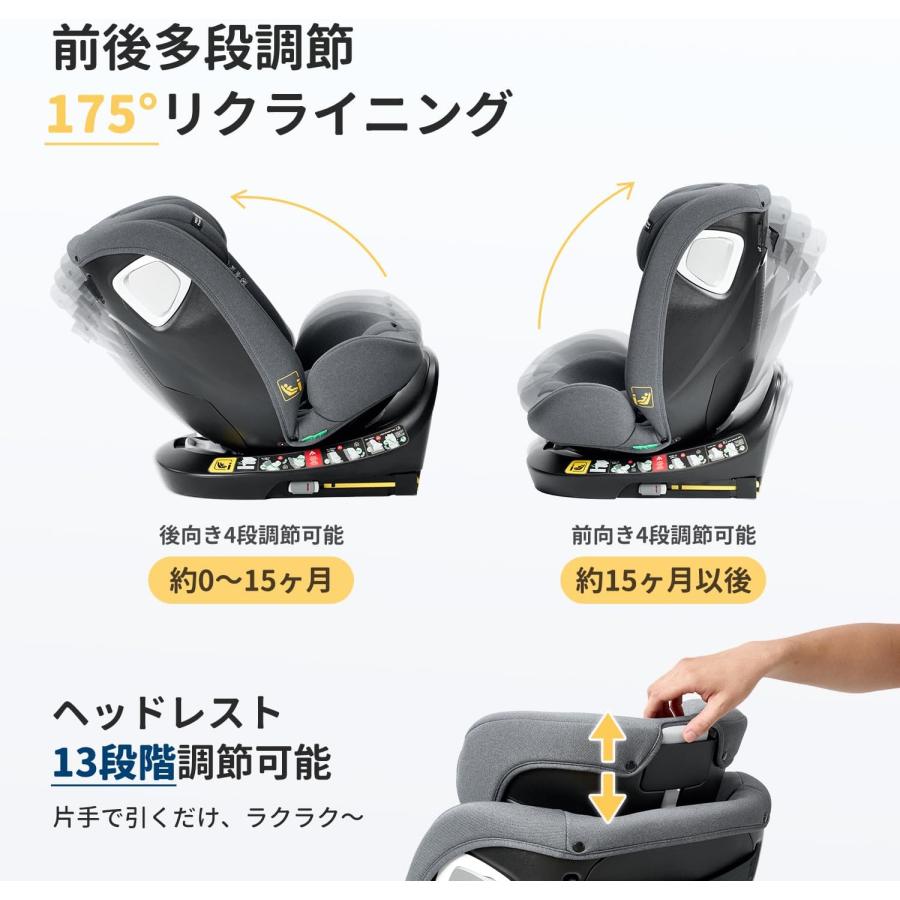 爆買 nadle チャイルドシート ISOFIX固定 R129 新生児から12歳まで 360