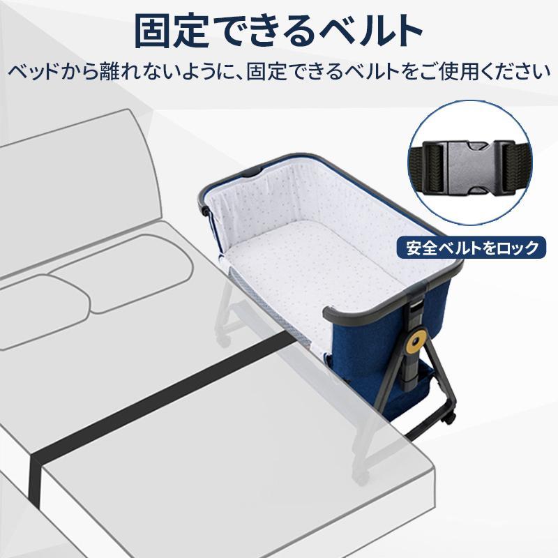 HZDMJ 新型ベビーベッド　説明書付き　グレー　折りたたみ　キャスター付き HZDMJ ベビーベッド 送料無料 添い寝 持ち運び 三年保証