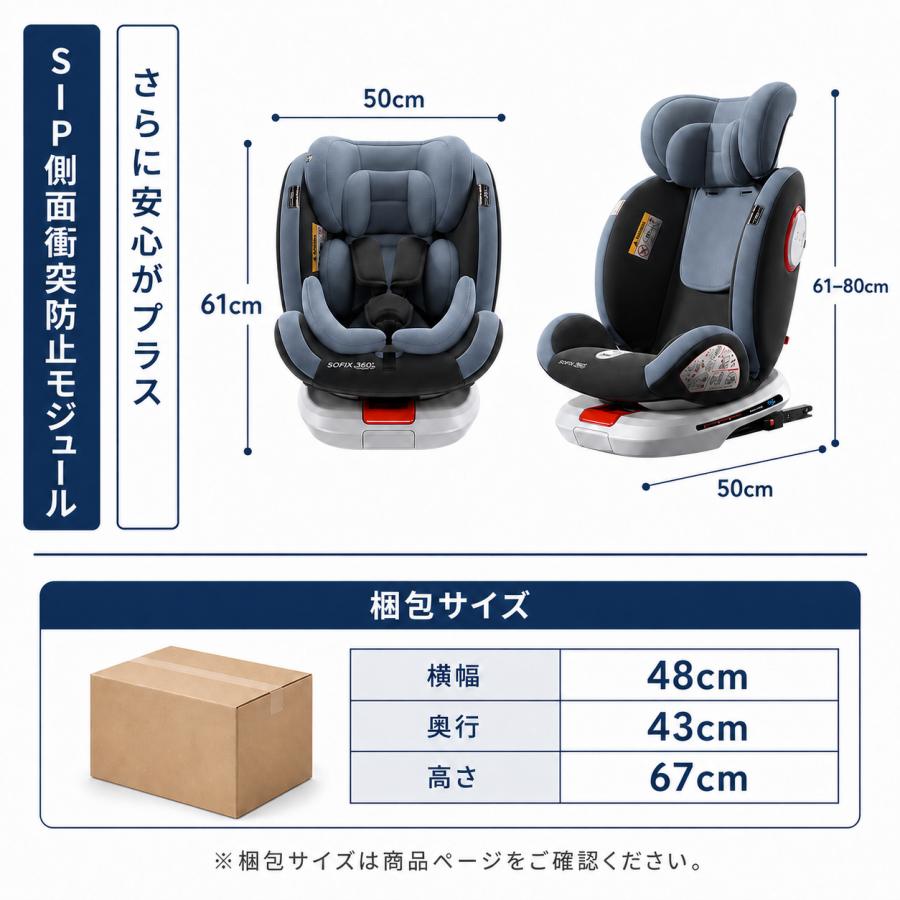 最強保護】 チャイルドシート 回転式 360度回転 新生児 ISOFIX 新基準