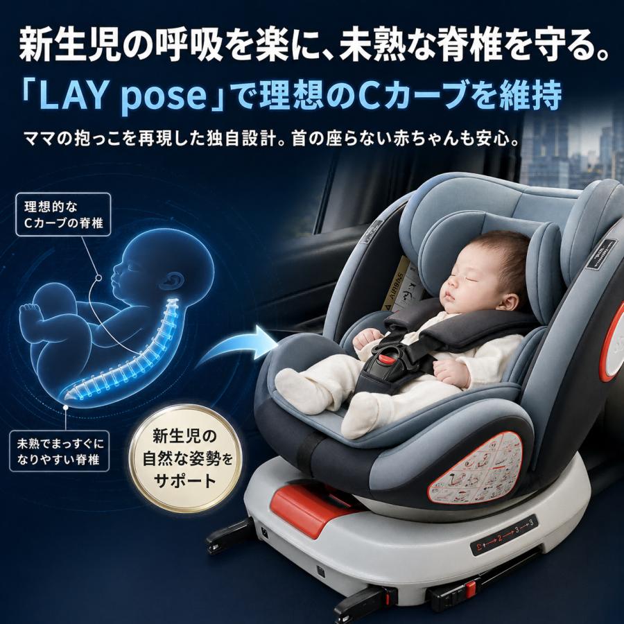 最強保護】 チャイルドシート 回転式 360度回転 新生児 ISOFIX 新基準
