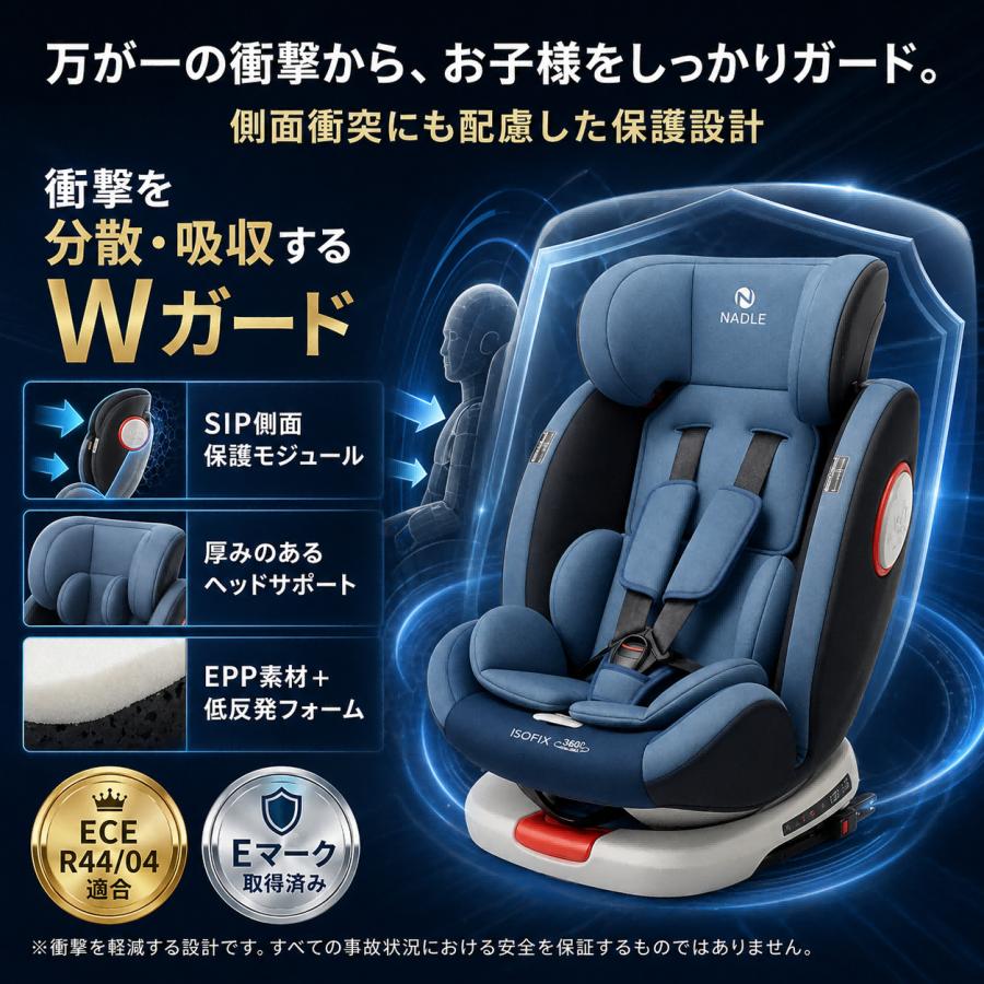 自動車用チャイルドシート チャイルドシート 360°回転式 リクライニング ベビーシート R44安全