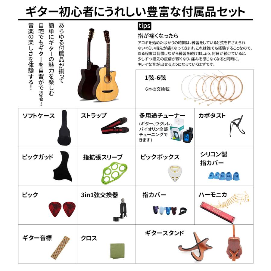 爆買 NADLE ギター 16点セット アコースティックギター ギターセット