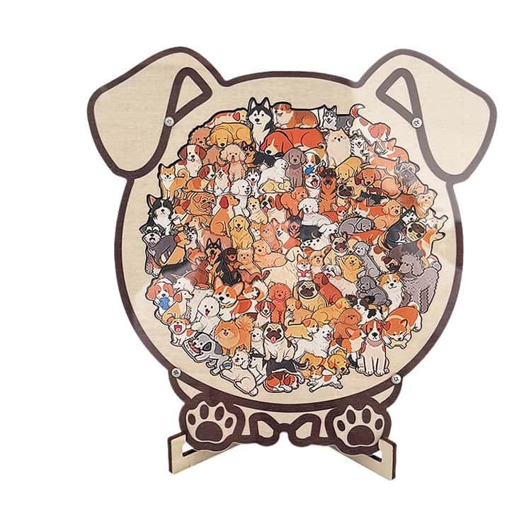 スタンド付き パズル 動物 犬 アートボードジグソー 大人 木製パズル