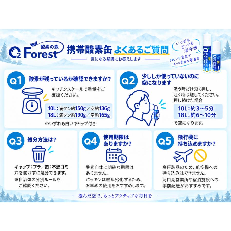 酸素缶 携帯酸素 携帯酸素缶 [OXY ONE mini] 5本セット 携帯酸素ボンベ