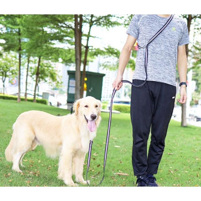 犬 ショルダー リード 腰に巻ける 肩掛け お散歩 ロング ペット用品 ハンズフリー ランニング ジョギング 便利 長い 愛犬 小型犬 中型犬 大型犬 反射素材 | COTEN | 07