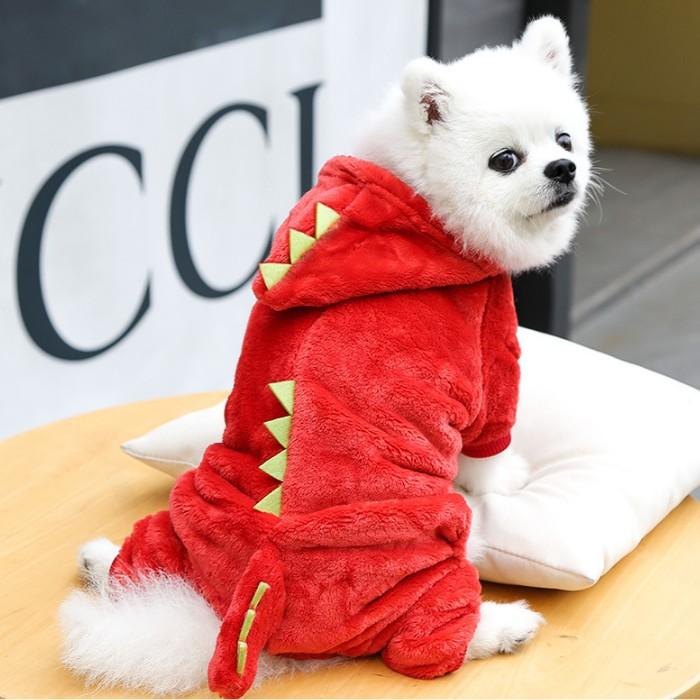 犬服 ドッグウェア 小型犬 寅 虎 恐竜 龍 コスプレ 可愛い 愛犬 裏起毛 お正月 年賀状 新年 イベントお出かけ お散歩 撮影 送料無料 きょうりゅう 動物 | COTEN | 05