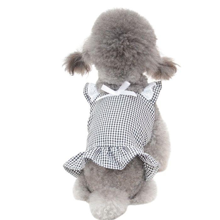 犬服　フリフリフード付きワンピース　見本 Amazon | [QINTIW] 犬服 春 春秋冬 ワンピース フリフリスカート