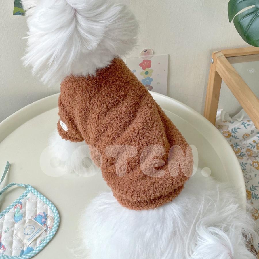 クリアランスセール 犬 冬服 ドッグウェア ボアトップス セーター ニット もこもこ 袖あり 着せやすい 防寒  かわいい おしゃれ 小型犬 中型犬 犬服  服 COTEN | COTEN | 10