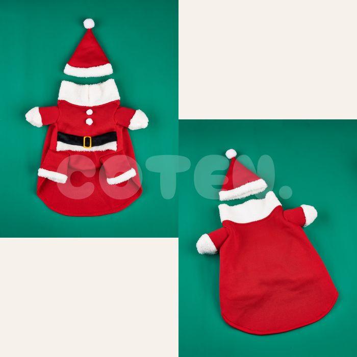 犬 クリスマス サンタクロース コスプレ 帽子 服 2点セット サンタさん なりきり ペット用 犬用サンタコスプレ 可愛い 面白い イベント お散歩 ペット COTEN | COTEN | 04
