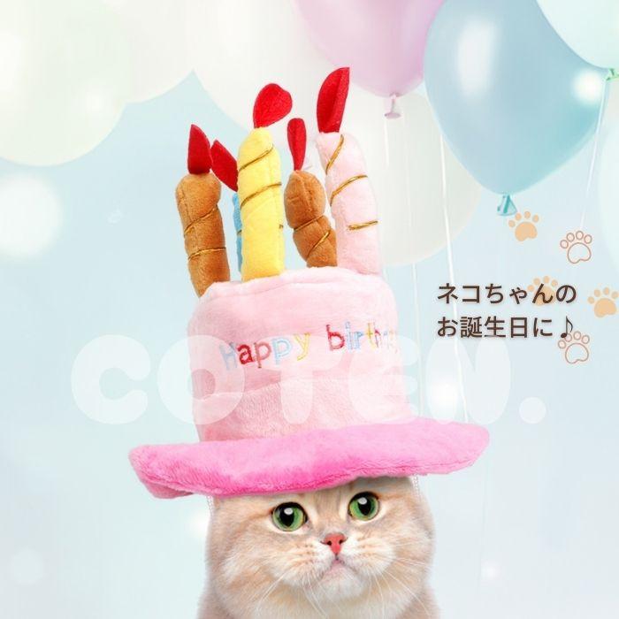 犬 猫 誕生日 帽子 パーティー グッズ ハット かぶり物 かぶりもの ケーキ バースデー お誕生日帽子 Happy birthday 小型犬 中型犬 大型犬 可愛い ペット COTEN | COTEN | 04