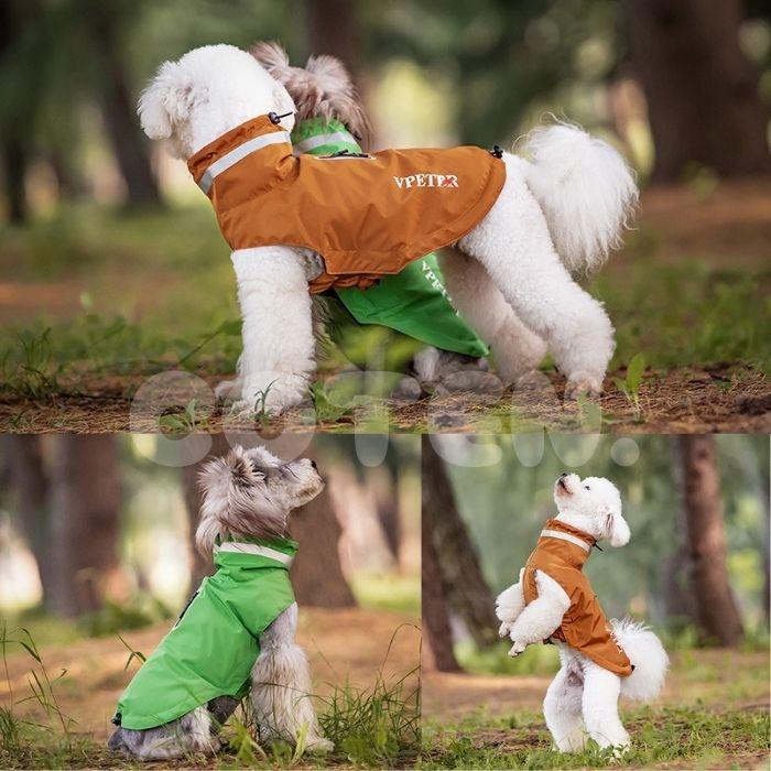 犬 レインコート ポンチョ 着せやすい 小型犬 中型犬 袖なし 着脱簡単 小型犬 中型犬 リード おしゃれ 可愛い フード無し カッパ 高品質 撥水 犬用 ペット COTEN | COTEN | 10