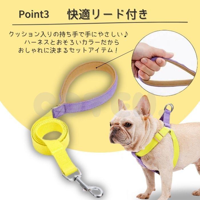 犬 ハーネス リード セット 小型犬 中型犬 大型犬 胴輪 おしゃれ 可愛い カラフル ハーネスリード ダブルリング 丈夫 2点セット COTEN | COTEN | 05
