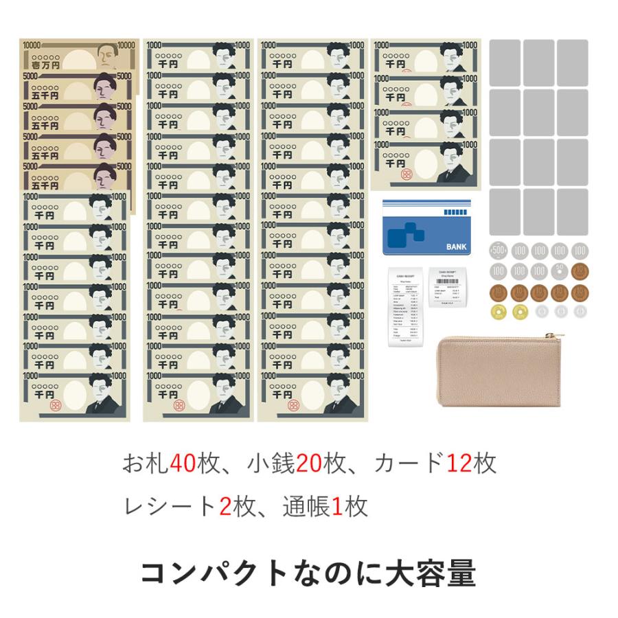 長財布 レディース 大容量 ながさいふ 小さい長財布 薄い財布 L字ファスナー スキミング防止 本革 箔レザー コトカル COTOCUL 爆買の画像