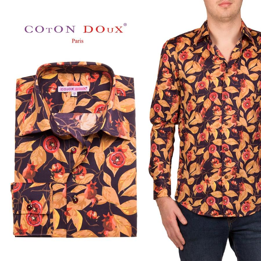 メンズ 長袖シャツ フランス 柄シャツ リーフ カジュアルシャツ ブランド ウェディング 大人カジュアル Cotondoux コトンドゥ M01ad16zakuro M01ad16zakuro Cotondoux コトンドゥ ヤフー店 通販 Yahoo ショッピング
