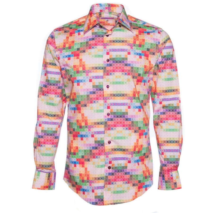 フランス 柄シャツ 長袖シャツ メンズ ブランド 総柄 キーボード ダンス アート インパクト 派手 目立つシャツ CotonDoux コトンドゥ m01ad1852keyboad |  | 01