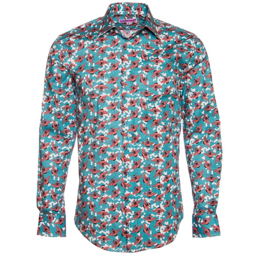 フランス 柄シャツ メンズ 長袖シャツ ブランド ハチ 蜂 bee