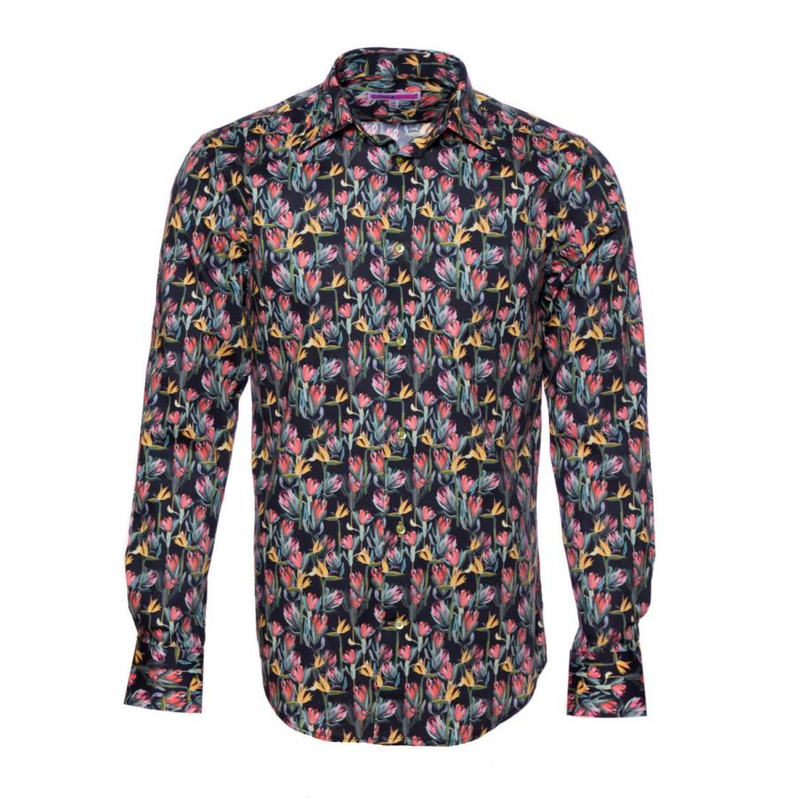 花フランス 柄シャツ エキゾチック サイケデリック フランス メンズ