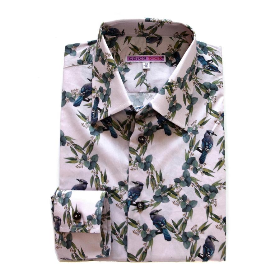とっておきし福袋 柄シャツ シャツ メンズ M12ad2123smallbird コトンドゥ Doux Coton ブランド 鳥柄 プレゼント 男性 60代 50代 40代 30代 代 長袖 長袖 サイズ 40 L Xl Coaching Enerlis Fr