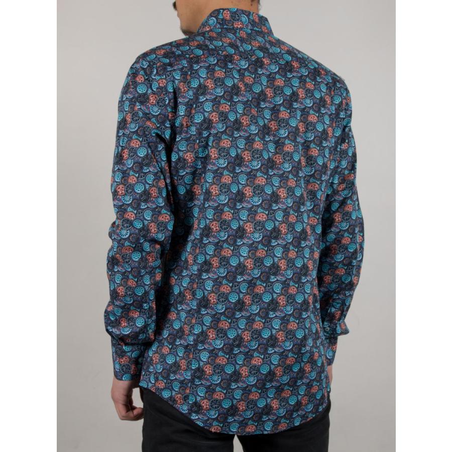 フランス 柄シャツ メンズ 長袖 派手シャツ インポート イタリア